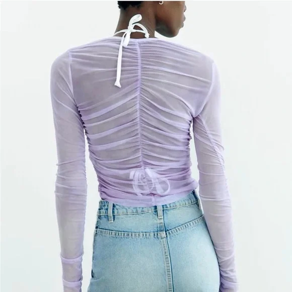 Zara ruched tulle top - Picture 3 of 4